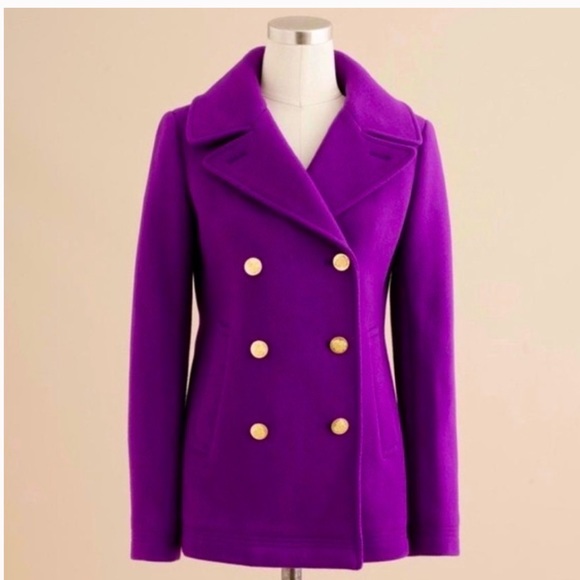 J. Crew Jackets & Blazers - J. Crew Purple Majesty Wool Peacoat Sz 8 $198